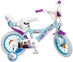 Детски велосипед Toimsa Замръзналото кралство 14" - С помощни колела, кошница и столче за кукла - 